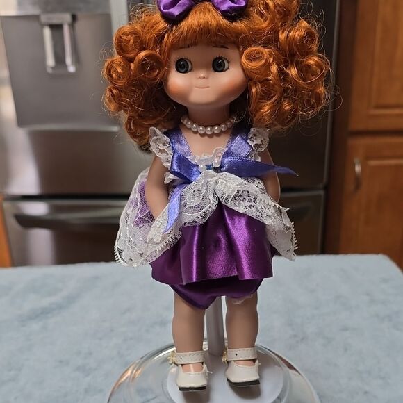 Adorable Redhead Doll in Purple Dress - Picture 1 of 1